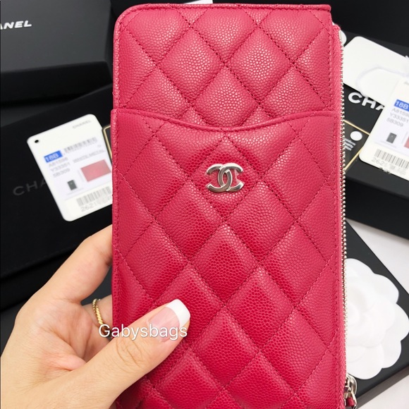 Chanel caviar phone pouch large o case wallet - Picture 7 of 8
